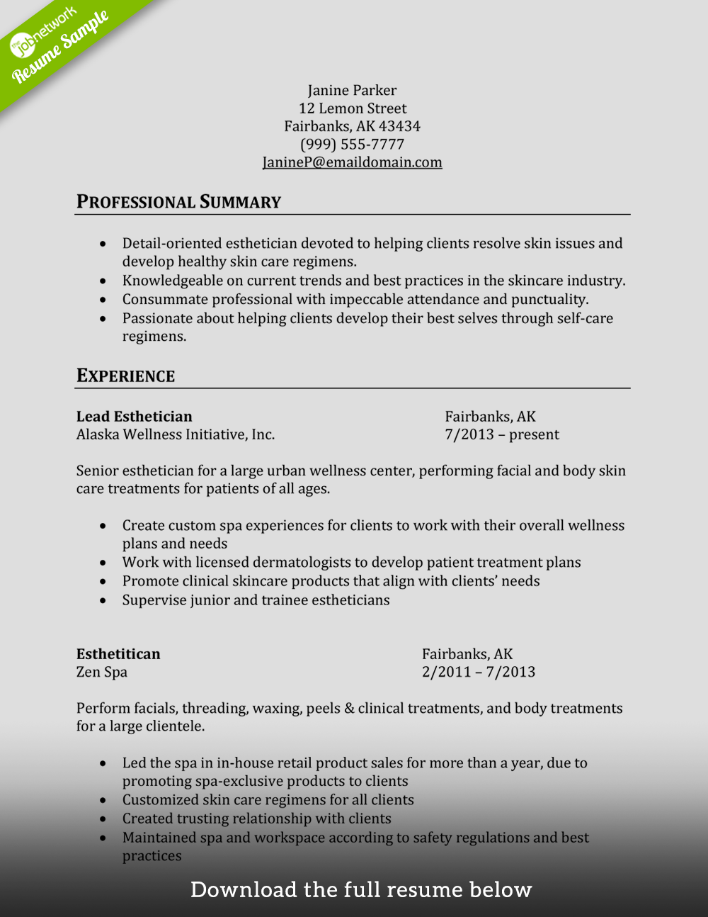 cosmetology-resume-esthetician